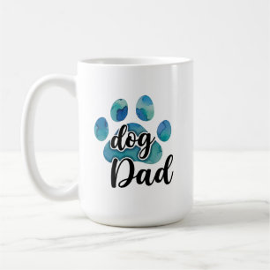 Caneca De Café Impressão de Pata em Aquarela Pai de Cachorro Aman