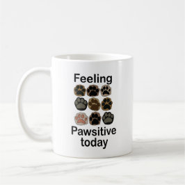 Caneca De Café Impressão de Pata Sentindo-me Patafeliz Hoje