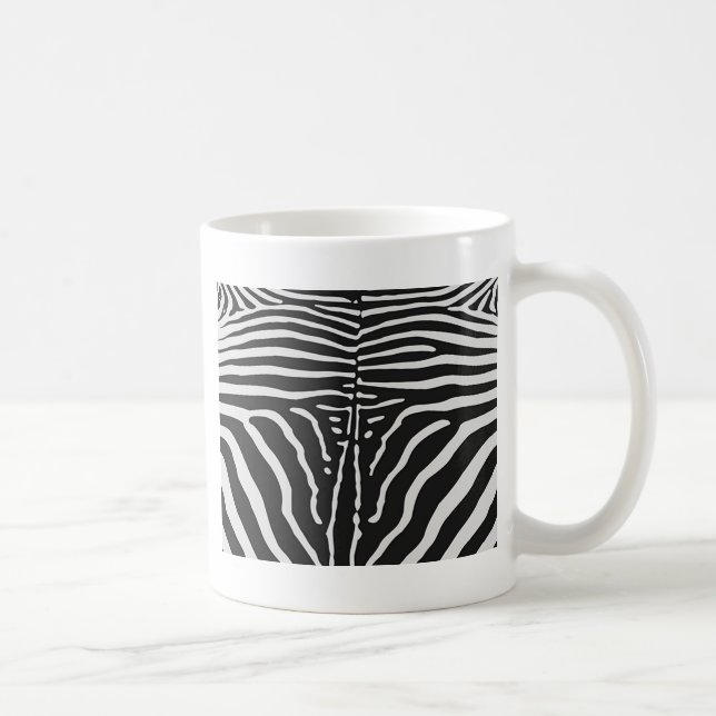 Caneca De Café Impressão de pele Zebra Autêntica - faixa branca p (Direita)