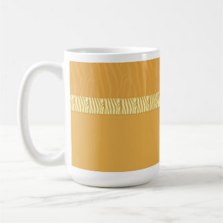 Caneca De Café Impressão de Pelo de Zebra Amarelo Dourado