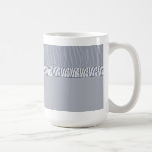 Caneca De Café Impressão de Pelo de Zebra Cinza Prateado