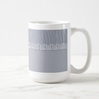 Caneca De Café Impressão de Pelo de Zebra Cinza Prateado