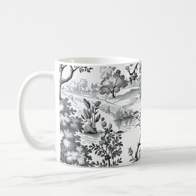 Caneca De Café Impressão de Privada Preta (Esquerda)