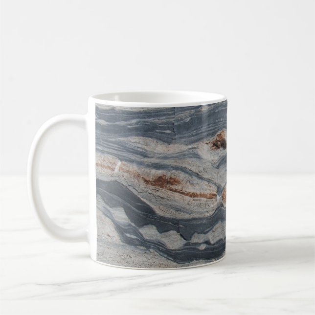 Caneca De Café Impressão de Rocha Calcária Boudinage (Esquerda)