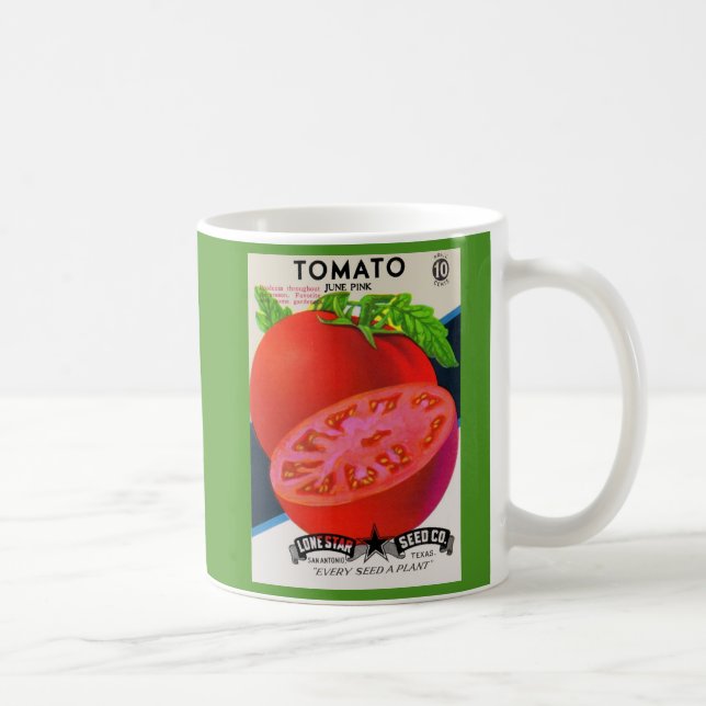 Caneca De Café impressão de tomate de pacote de semente dos anos  (Direita)