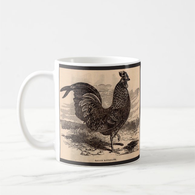 Caneca De Café Impressão de um galo Gallus Sonneratii do século X (Esquerda)