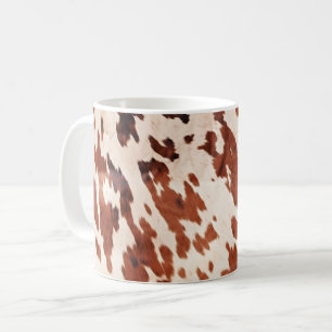 Caneca De Café Impressão de Vaca Ocidental Marrom Creme