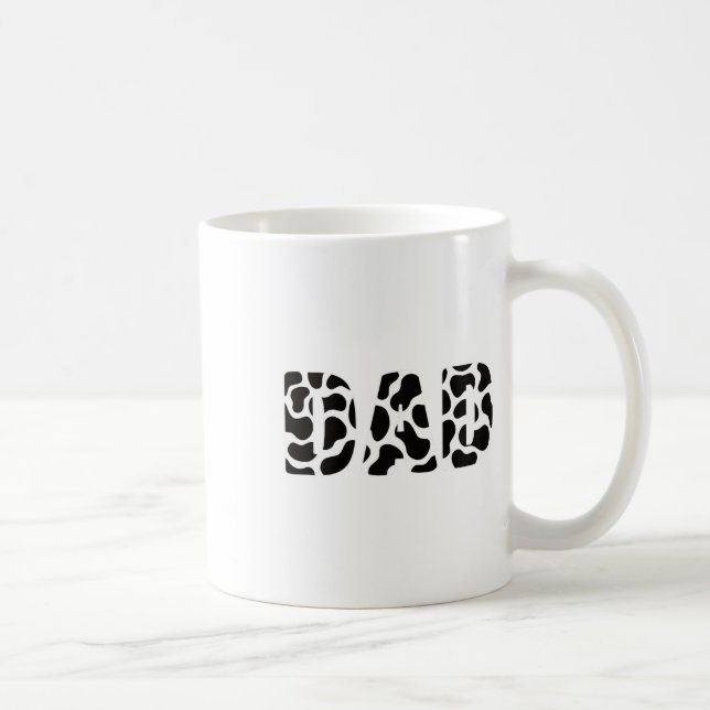 Caneca De Café Impressão de Vaca Pai de  Branco Preto Padrão Anim (Direita)