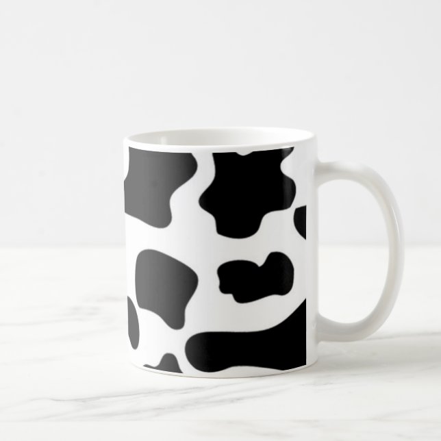 Caneca De Café Impressão de Vaca Preta e Branca (Direita)