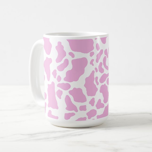 Caneca De Café Impressão de Vaca Rosa (Frente Esquerda)