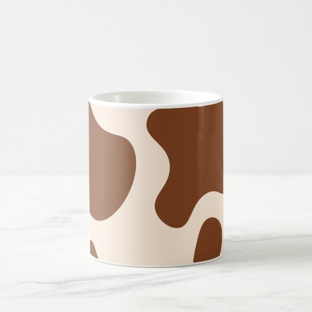 Caneca De Café Impressão de Vaca Rosa e Marrom (Centro)