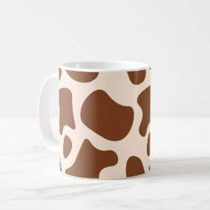 Caneca De Café Impressão de Vaca Rosa e Marrom