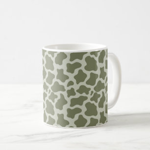 Caneca De Café Impressão de Vaca Verde Sage