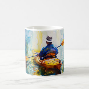 Caneca De Café Impressão de Watercolor Kayak