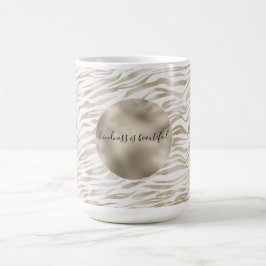 Caneca De Café Impressão de Zen Cream Branco Cacau Castanho Zebra