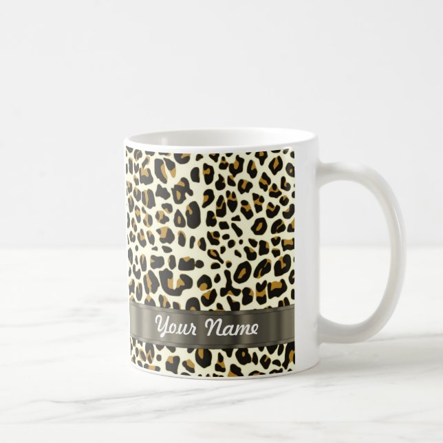 Caneca De Café impressão do leopardo (Direita)