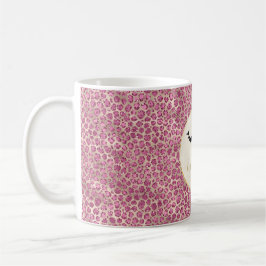 Caneca De Café Impressão do Leopardo Rosa Dourado Eyelashes Preto