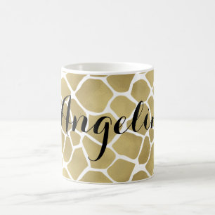 Caneca De Café Impressão Dourado do girafa personalizado