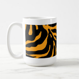 Caneca De Café Impressão em animais de faixa de zebra laranja