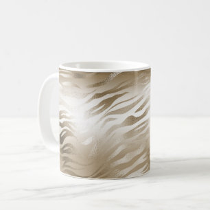 Caneca De Café Impressão em animais de Ombre Zebra Dourada e bran