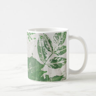 Caneca De Café Impressão em Planta Botânica, Impressão em Verde