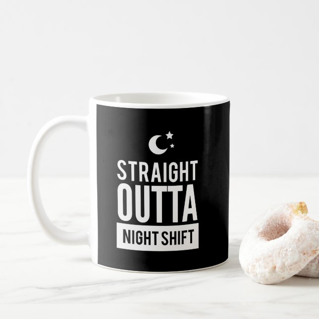 Caneca De Café Impressão engraçado do turno da noite do hetero (Com Donut)