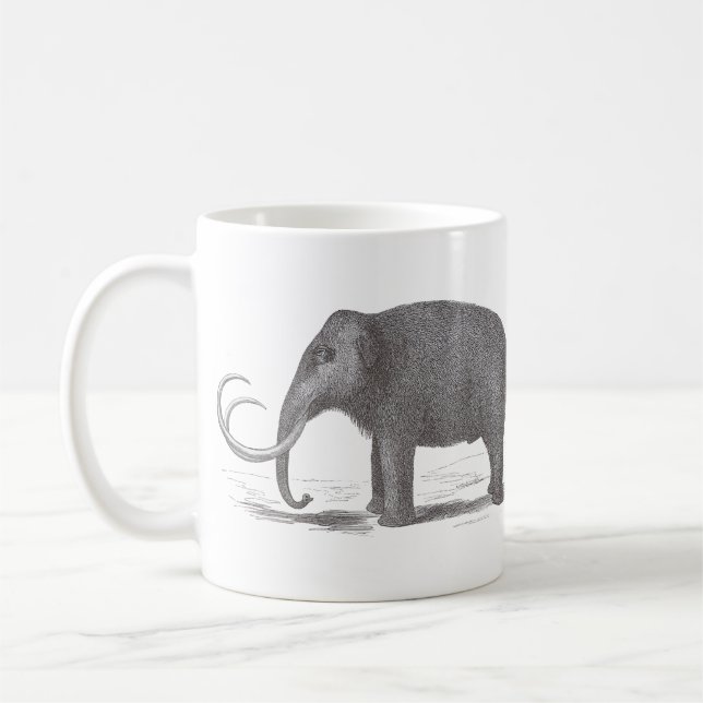 Caneca De Café Impressão extinto da antiguidade do Mastodon do (Esquerda)