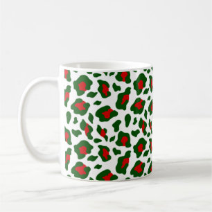 Caneca De Café Impressão feia de leopardo de natal