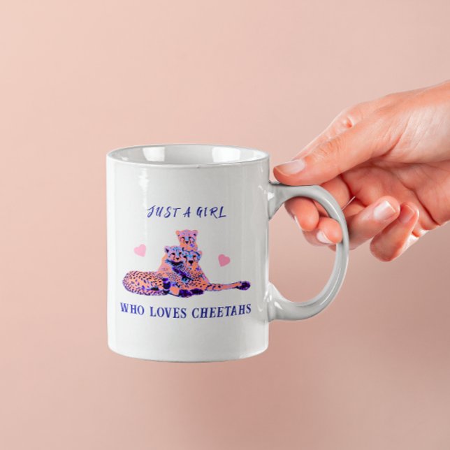 Caneca De Café Impressão Felina, Coração Cor-de-Rosa Adorável (Criador carregado)
