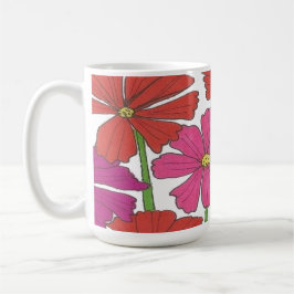 Caneca De Café Impressão Floral do Cosmos Brilhante