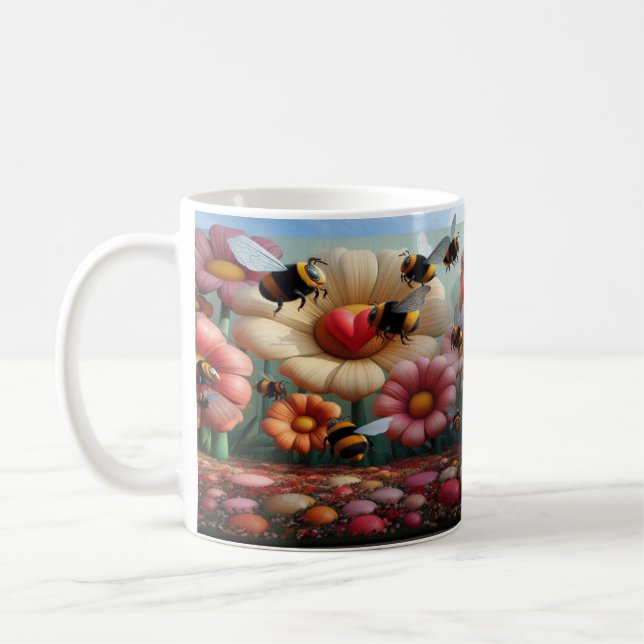 Caneca De Café Impressão Floral do Namorados de Minas Amarelo Whi (Esquerda)