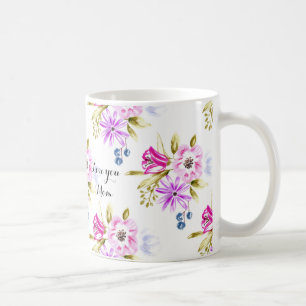 Caneca De Café Impressão floral esboçado moderno