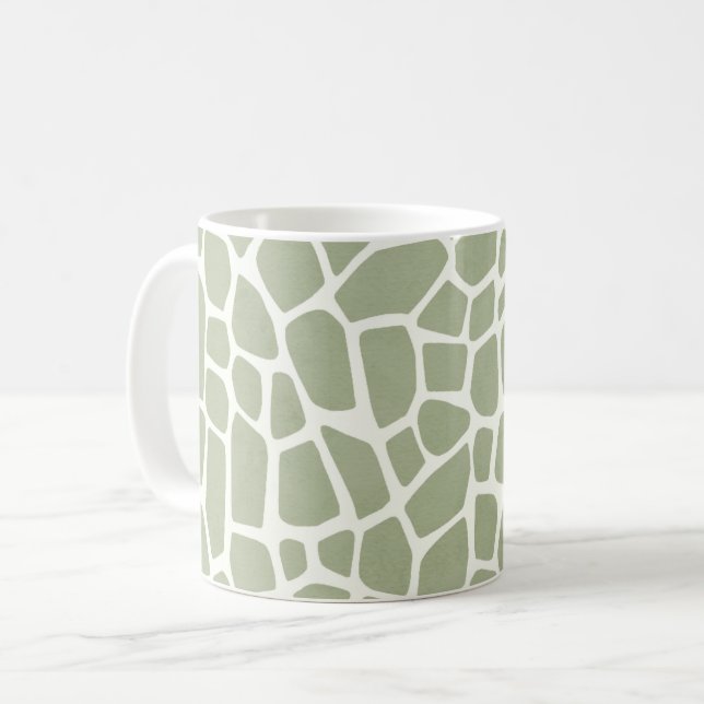 Caneca De Café Impressão Girafa Verde (Frente Esquerda)