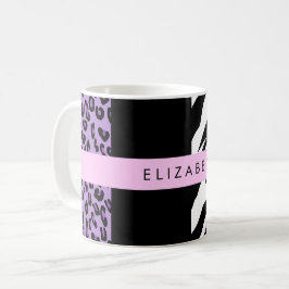 Caneca De Café Impressão Leopardo, Impressão Zebra, Roxo, Seu Nom