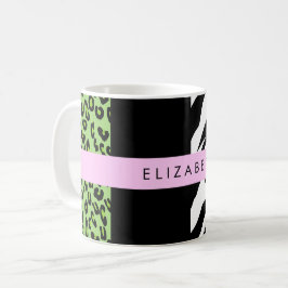 Caneca De Café Impressão Leopardo, Impressão Zebra, Verde, Seu No