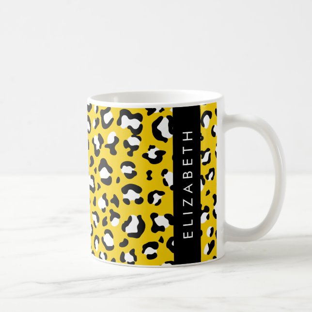 Caneca De Café Impressão Leopardo, Manchas, Leopardo Amarelo, Seu (Direita)