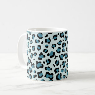 Caneca De Café Impressão Leopardo, Manchas Leopardo, Leopardo Azu