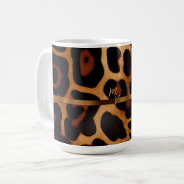 Caneca De Café Impressão Leopardo Monograma na moda