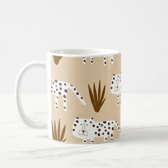 Caneca De Café Impressão Leopardo: Padrão do Eterno. (Esquerda)