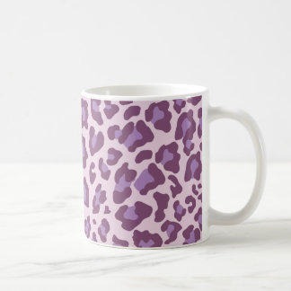 Caneca De Café Impressão Leopardo Roxo e Lavanda