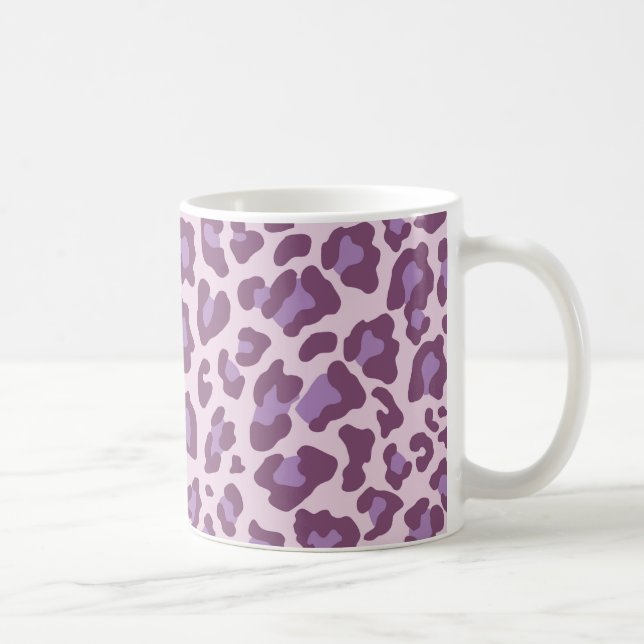 Caneca De Café Impressão Leopardo Roxo e Lavanda (Direita)