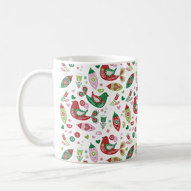 Caneca De Café Impressão Mug de Feriado Foliar Escandinavo (Esquerda)