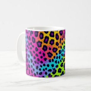Caneca De Café Impressão Neon Leopard