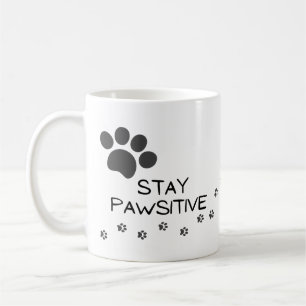 Caneca De Café Impressão Pets Permanecem Pawsitivos