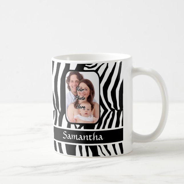 Caneca De Café Impressão preto e branco da zebra (Direita)