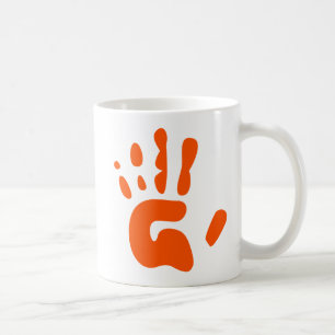 Caneca De Café Impressão vermelho da mão