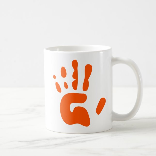 Caneca De Café Impressão vermelho da mão (Direita)