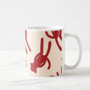 Caneca De Café Impressão vermelho do macaco da peúga da silhuet
