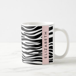 Caneca De Café Impressão Zebra, Stripes, Preto E Branco, Seu Nome