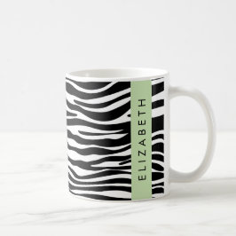Caneca De Café Impressão Zebra, Stripes, Preto E Branco, Seu Nome